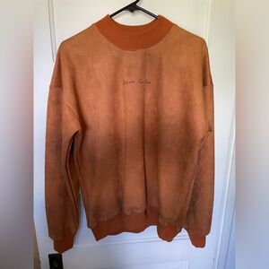 Jevasan Large Orange Suede Crew Neck NWOT